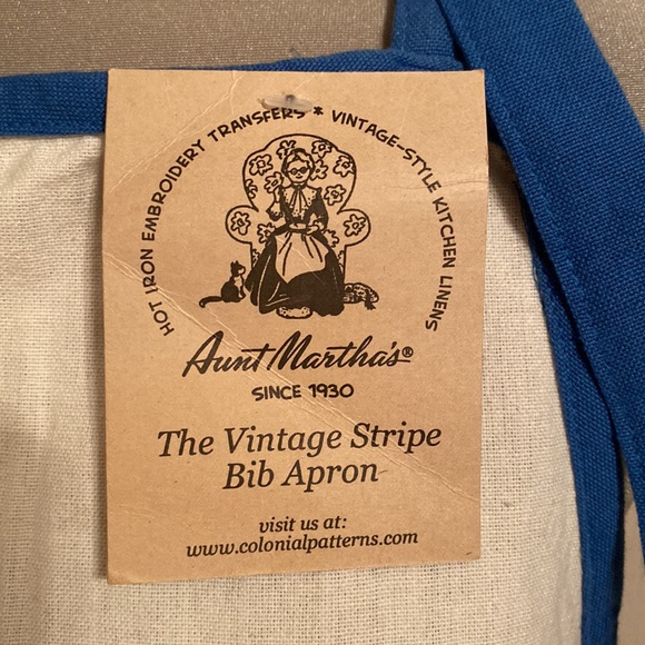 Vintage Stripe Bib Apron by Aunt Martha’s - NWT - Picture 11 of 13
